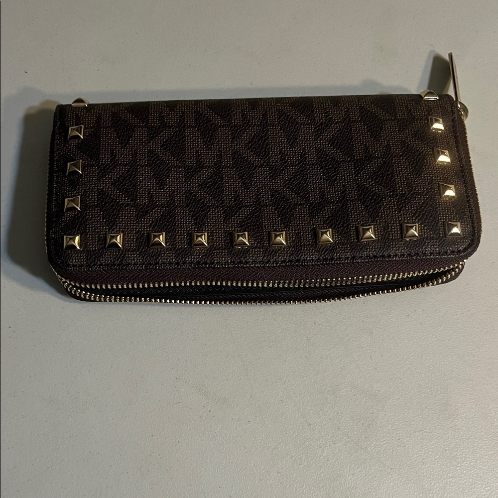 Michael Kors Dark Brown Wallet with Gold Accents - Picture 3 of 3